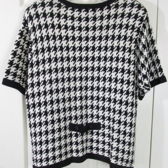 Talbots Black and White Houndstooth Cardigan - Picture 4 of 6